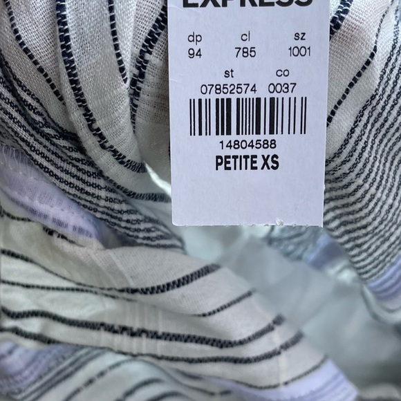 NWT Express Ruffle faux Wrap Cami Blue Striped Dress XSP mini summer brunch - Picture 7 of 8